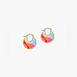 NWOT Ana Luisa Hana Sunset Enamel Disc Hoops